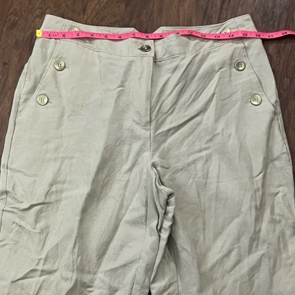 Emma & James Khaki Colored Linen‎ Blend Cropped Pants Size 8 - Picture 5 of 7